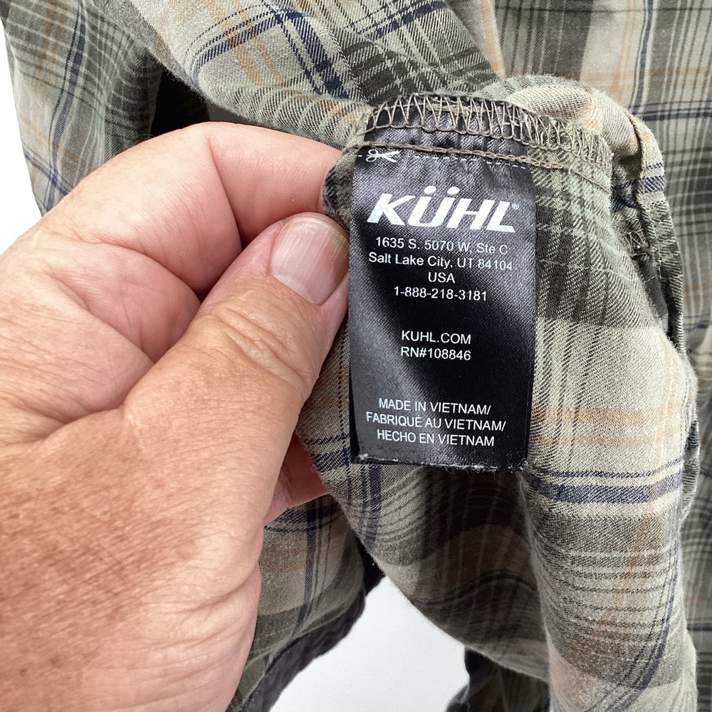 KUHL Long Sleeved Plaid Outdoor Casual Button Up Shirt Men's XL - Picture 8 of 11